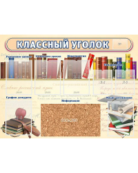 Классный уголок стенд с пробковым покрытием